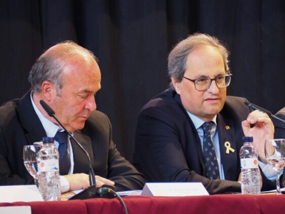 Cloenda amb el president de la Generalitat, Quim Torra